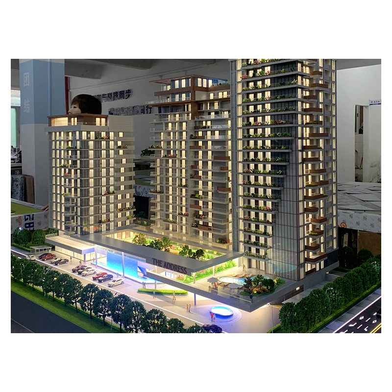 Custom Architectural Model 3D Models OEM ODM Architecture Building Models With Lighting