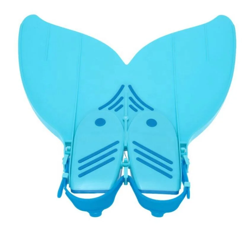 Teennager Adjustable Mermaid Tail Swim Yellow Blue Monofin