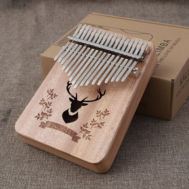 Thumb Piano Musical Instrument mahogany wood kalimba 17 key with accessories cheap price custom calimba