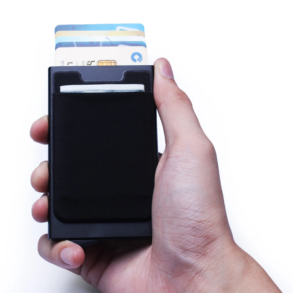 Рекламный подарок Алюминиевый бумажник с карманом для задней панели карт RFID-блокировка держатель