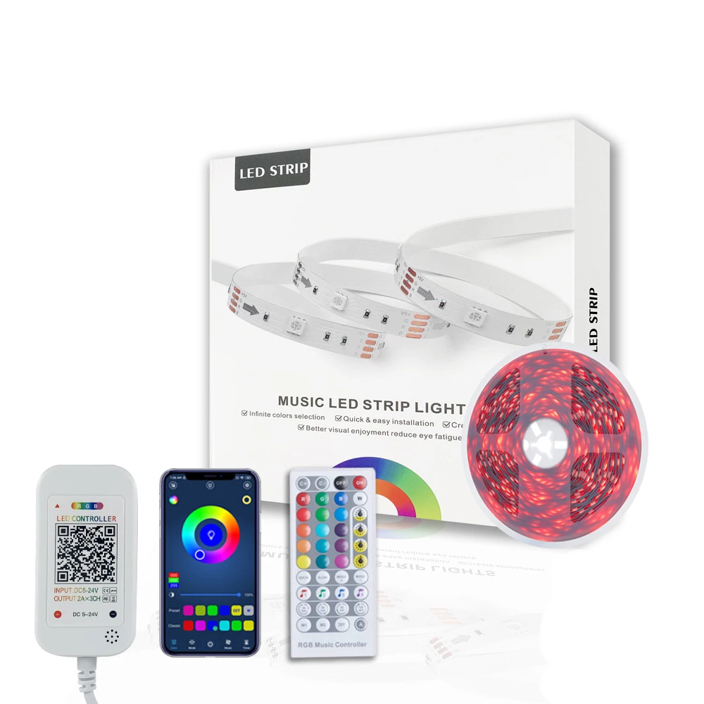 Kit 5050 flexible RGB smart tv backlight Tuya control 10m IP20 LED strip light