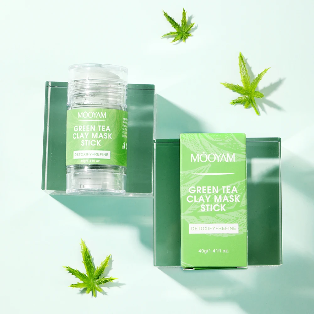 Wholesale Private Label Organic Natural Mud Mask Stick Facial Care Cleansing Purifying Matcha Green Tea Clay Mask Stick