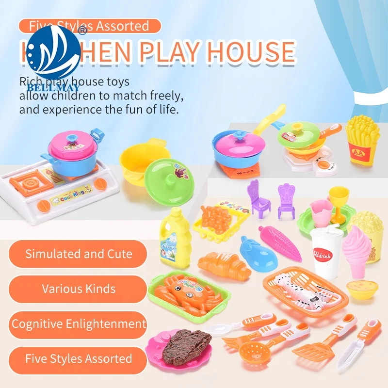 Bemay Toy Pretend Play Kitchen Toy for Kids, Play House Kitchen Set for Kids