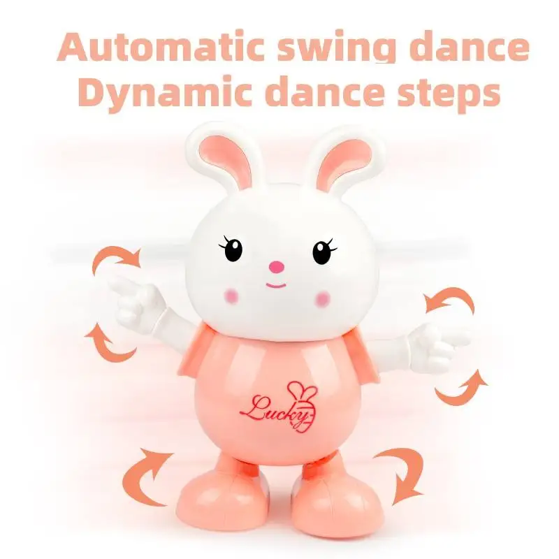 2024 Best Selling Cartoon Tiger Rabbit Dancing Toy With Lights And Music Early Education Music Toys
