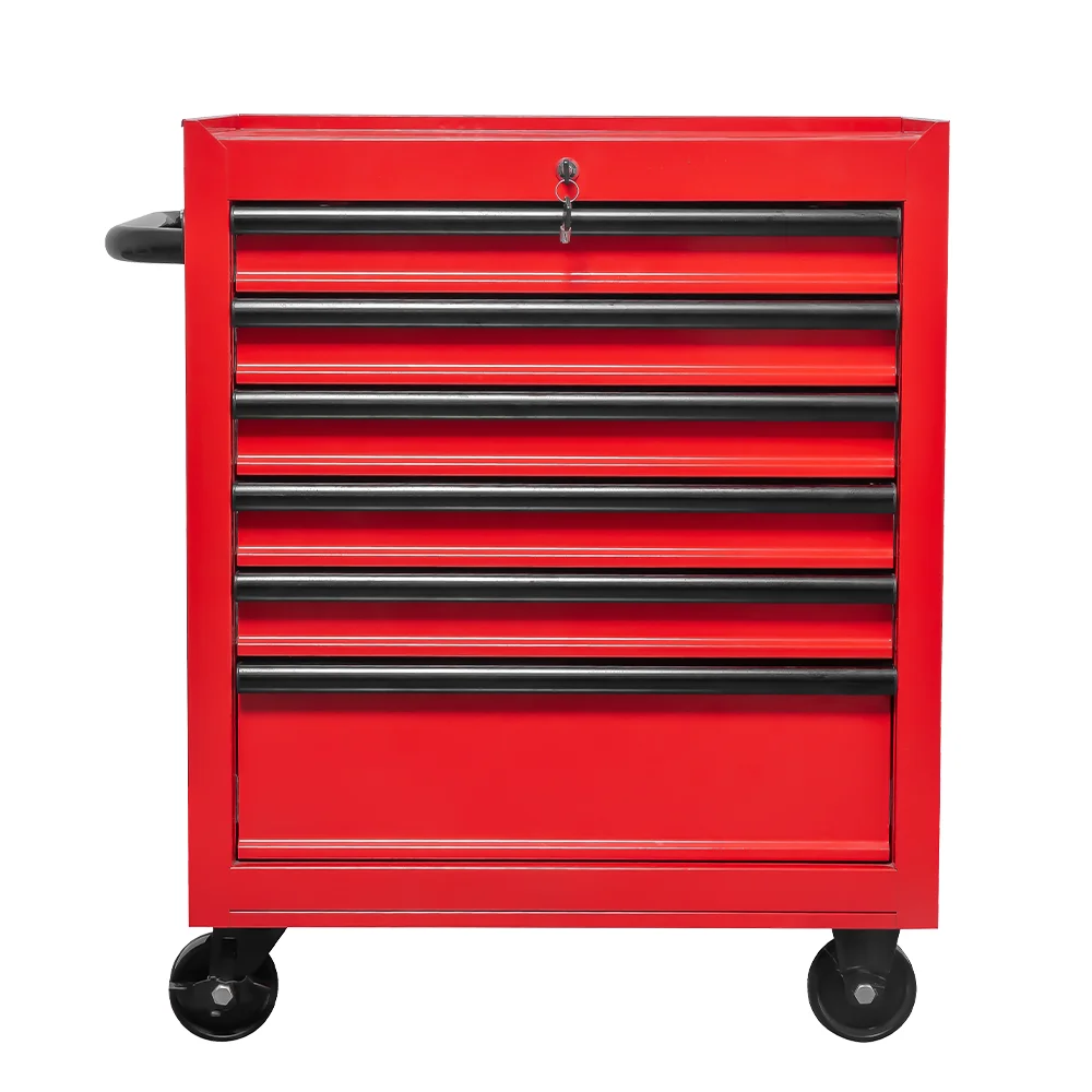 26 inch tool cart on wheels 6 drawers tool chest workshop garage rolling tool cart cabinet with handle