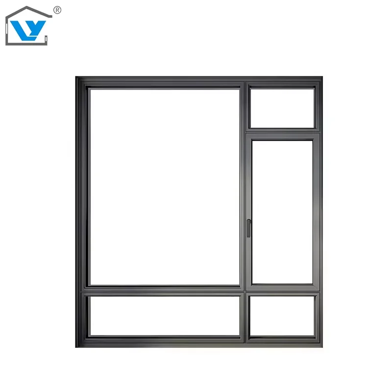 Customizable Modern Design Aluminum Alloy Triple Pane Casement Windows Horizontal Opening Swing Style Folding Folding Screen