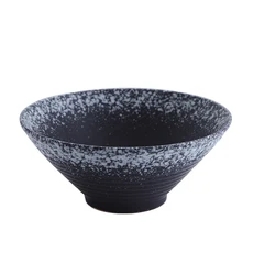 custom logo cheap black japanese style porcelain ceramic ramen noodle soup bowls set