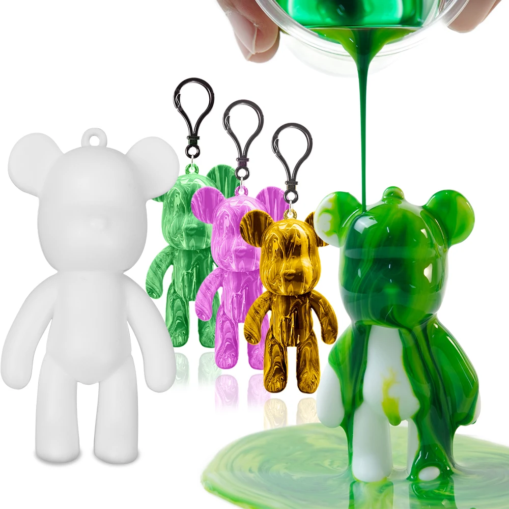 Teddy Giant White Solid Ceramic Art Set Diy Arylic Violent Acrylic Poring 3D Bear Fluid Paint