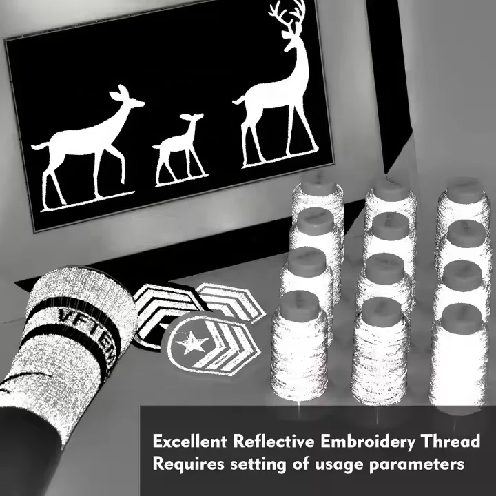 Wholesale Polyester 12 Colors Thread Set Reflective Embroidery Thread for Metallic Embroidery Thread Sets DIY Hand Woven