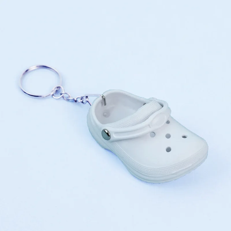 Cute 3D Mini EVA Plastic Foam Beach Hole Sandal Slipper Keychain Decoration Beach Shoe charms keychain