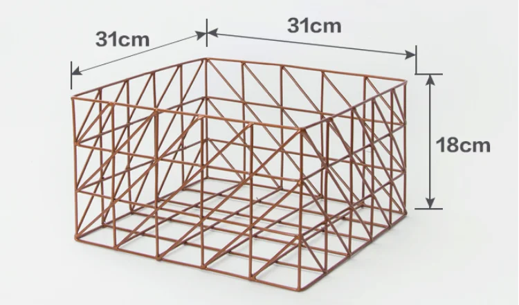 Factory Supply Wholesale Cheap Square Wire Mesh Storage Basket With Fabric Liner For Magazine Newspapers