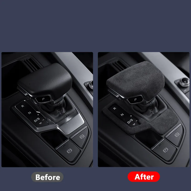 Ushilife Alcantara Car gear shifting knob lever cover and central control panel cover for Audi A4L A4 A5 S4 S5 RS4 RS5 Q5L SQ5