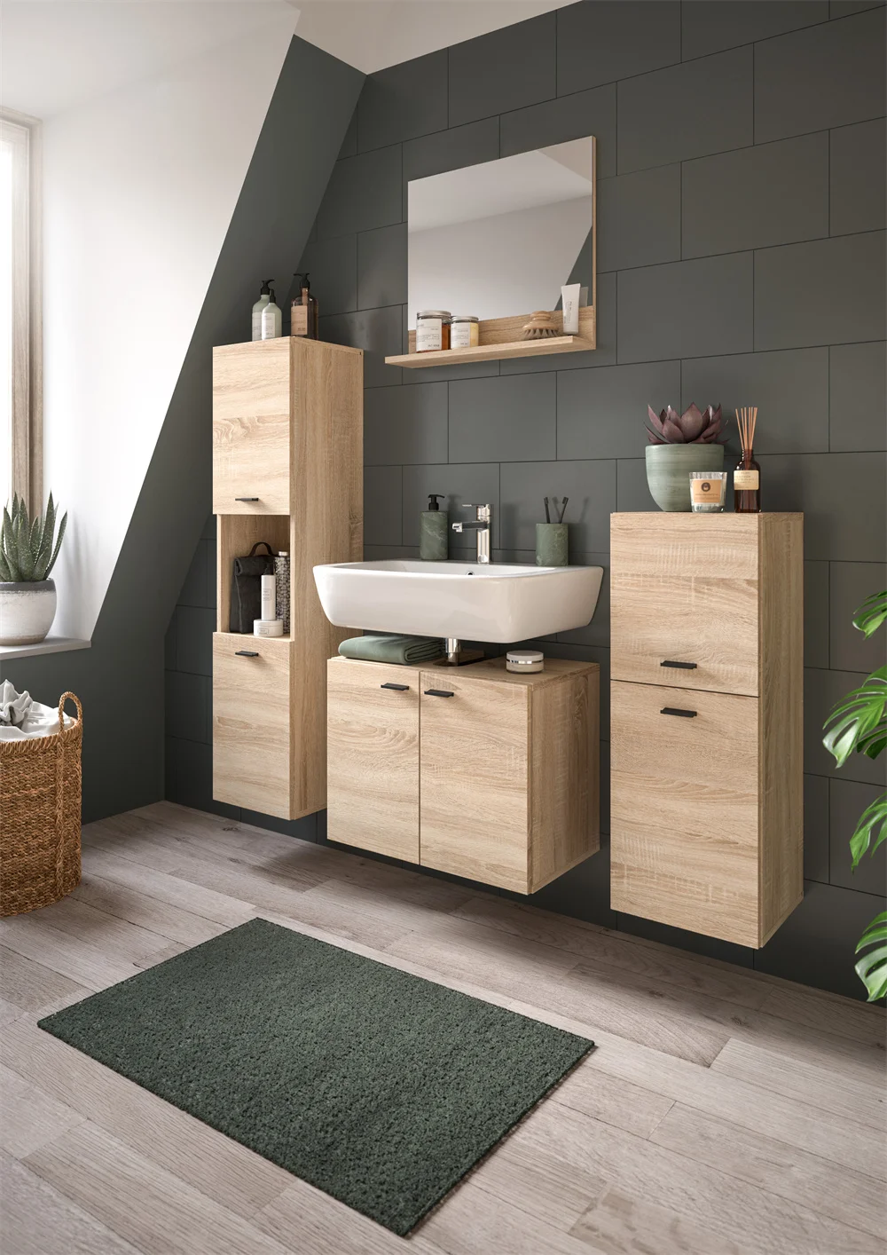 Bathroom Furniture Vanity Cabinet Sink German Design Single X4XB6B03