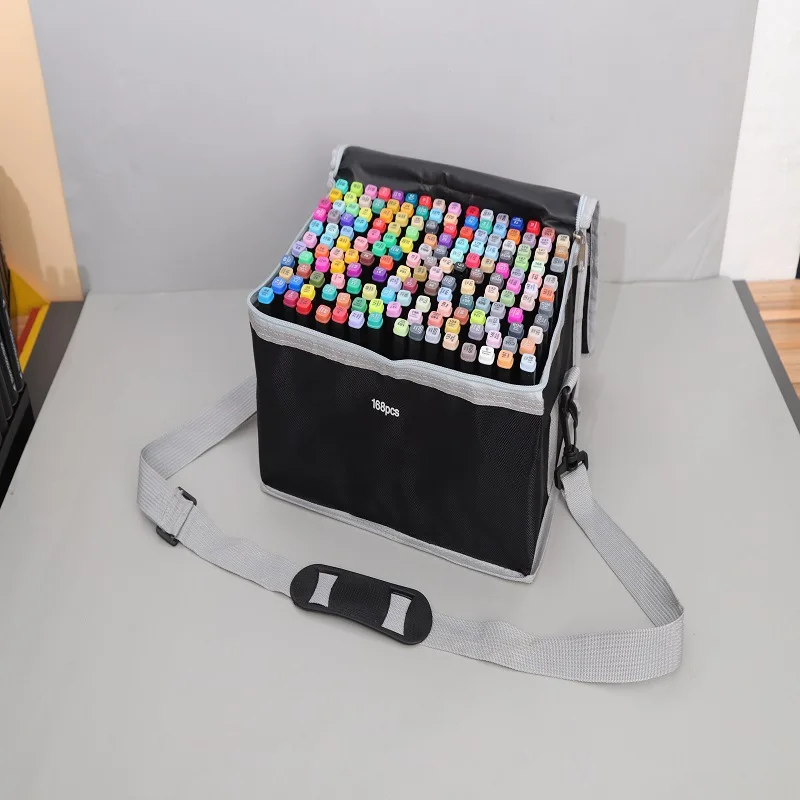 Индивидуальная Высококачественная двухсторонняя волоконная ручка 168 новых цветов двусторонний маркер для рисования скетчей