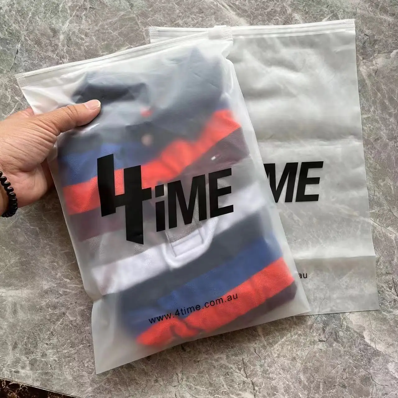 Custom Logo Plastic Poly Transparent Frosted Garment Swimming wear Packaging Zipper Bag T-shirt Package