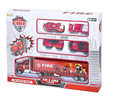 Литая металлическая модель игрушечной машины имитация пожарной полицейской набор игрушек из сплава раздвижная Игрушечная машина