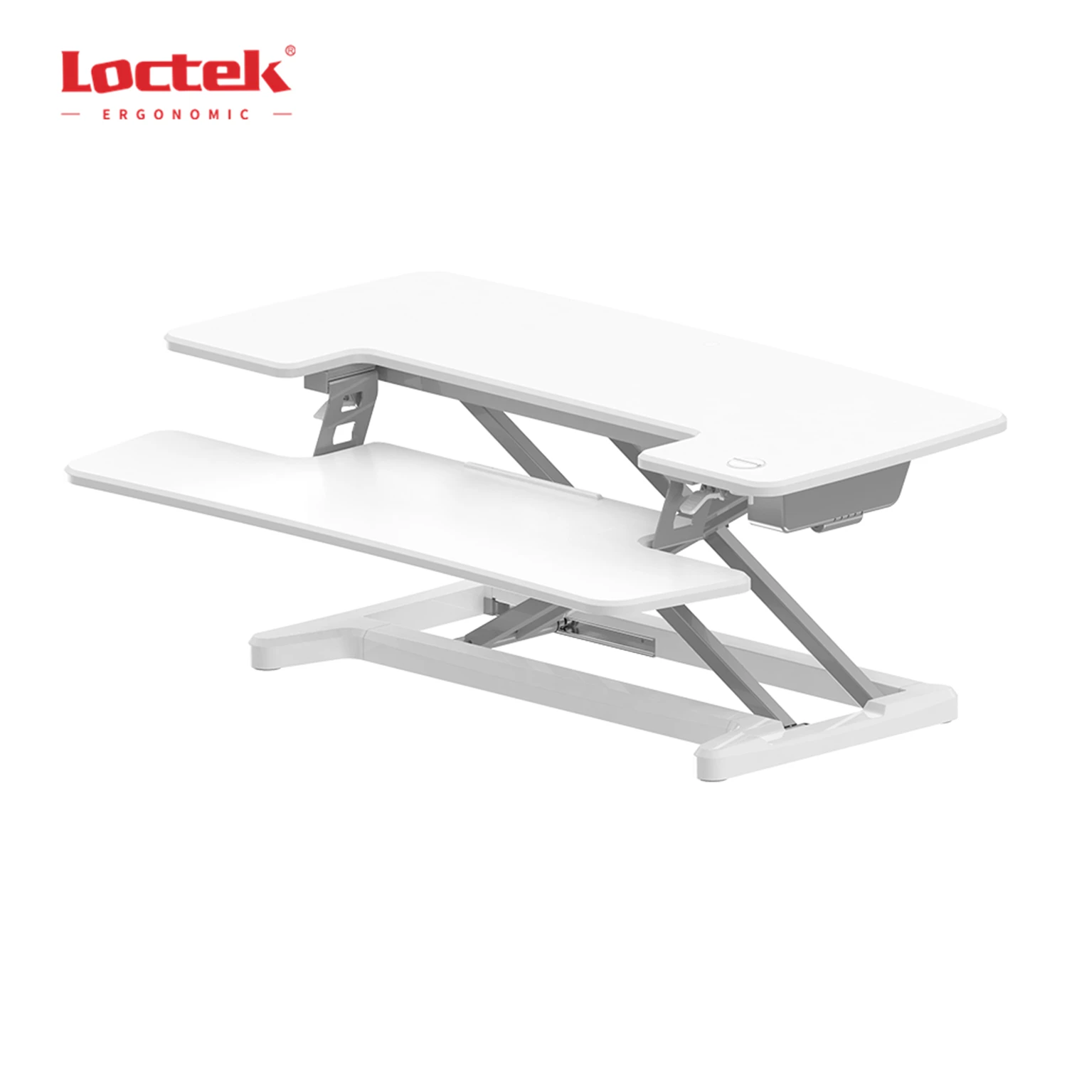 Loctek EMT107M Laptop Electric Height Adjustable Sit to Standing Desk Converter Metal Carton Aluminum Office Furniture Modern