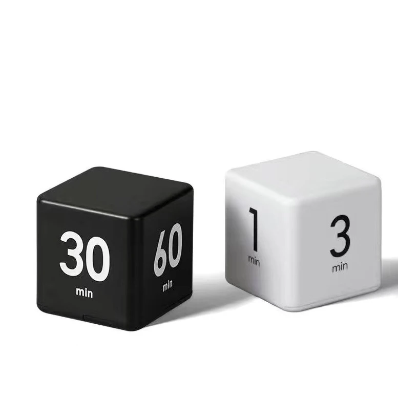 Cube Timer Gravity Sensor Flip Timer 15-20-30-60 Minutes for Exercise