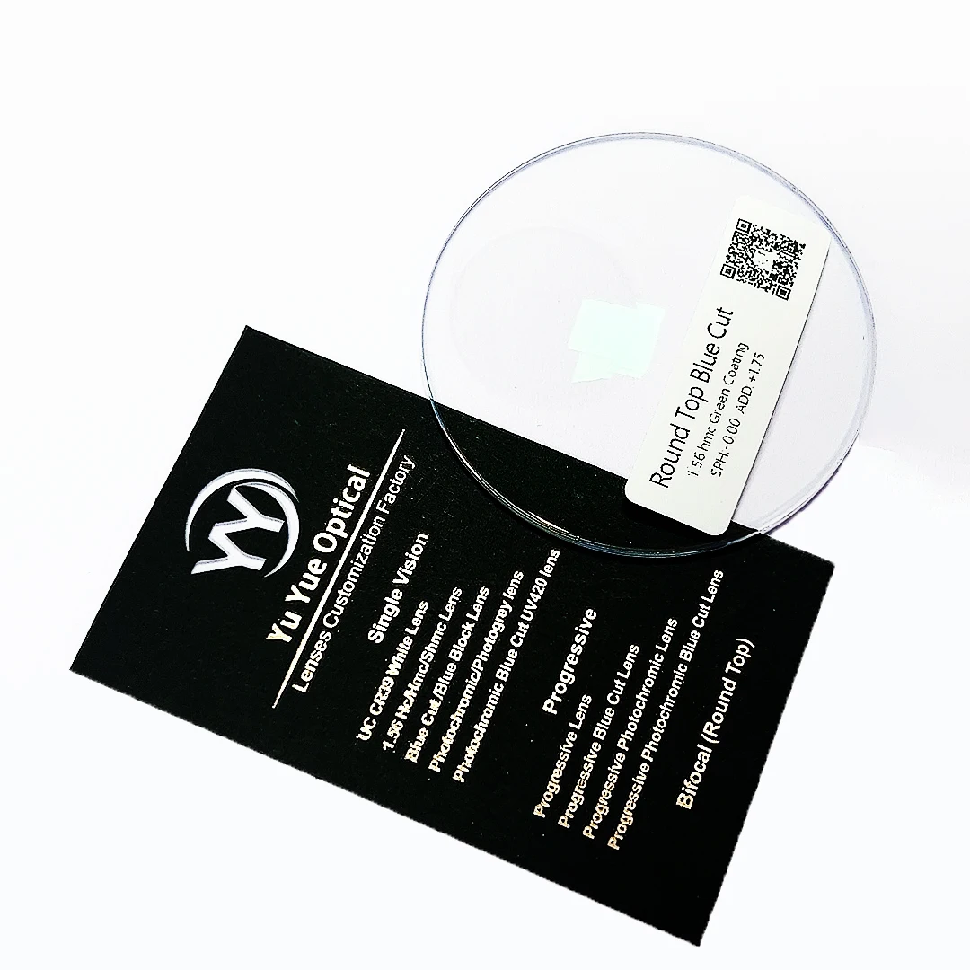 Wholesale Factory 1.56 Hmc Round Top Manufacturers Spectacle Lentes Opticos Optic Optical Lenses Bifocal Lens White