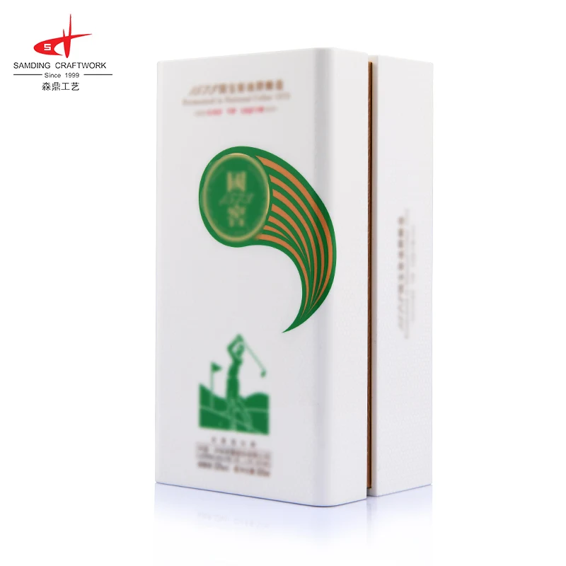 SAMDING luxury wooden packing pu leather display wine boxs for whisky