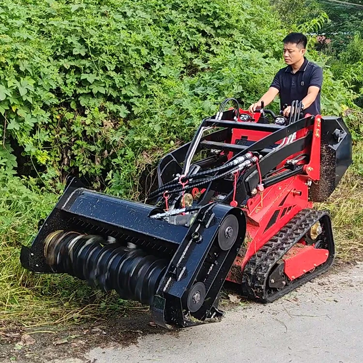 Мощный двигатель EPA DRT450 мини-погрузчик с бортовым поворотом крепкий барабанный Мульчер подставка для борта лаодер