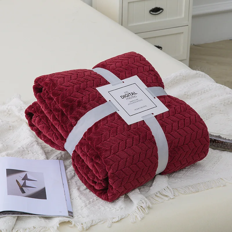 100% Polyester Breathable Farai Fleece Blanket Knee Fleece Blanket Air Conditioner Quilt Car Cover Comfortable Soft Blanket