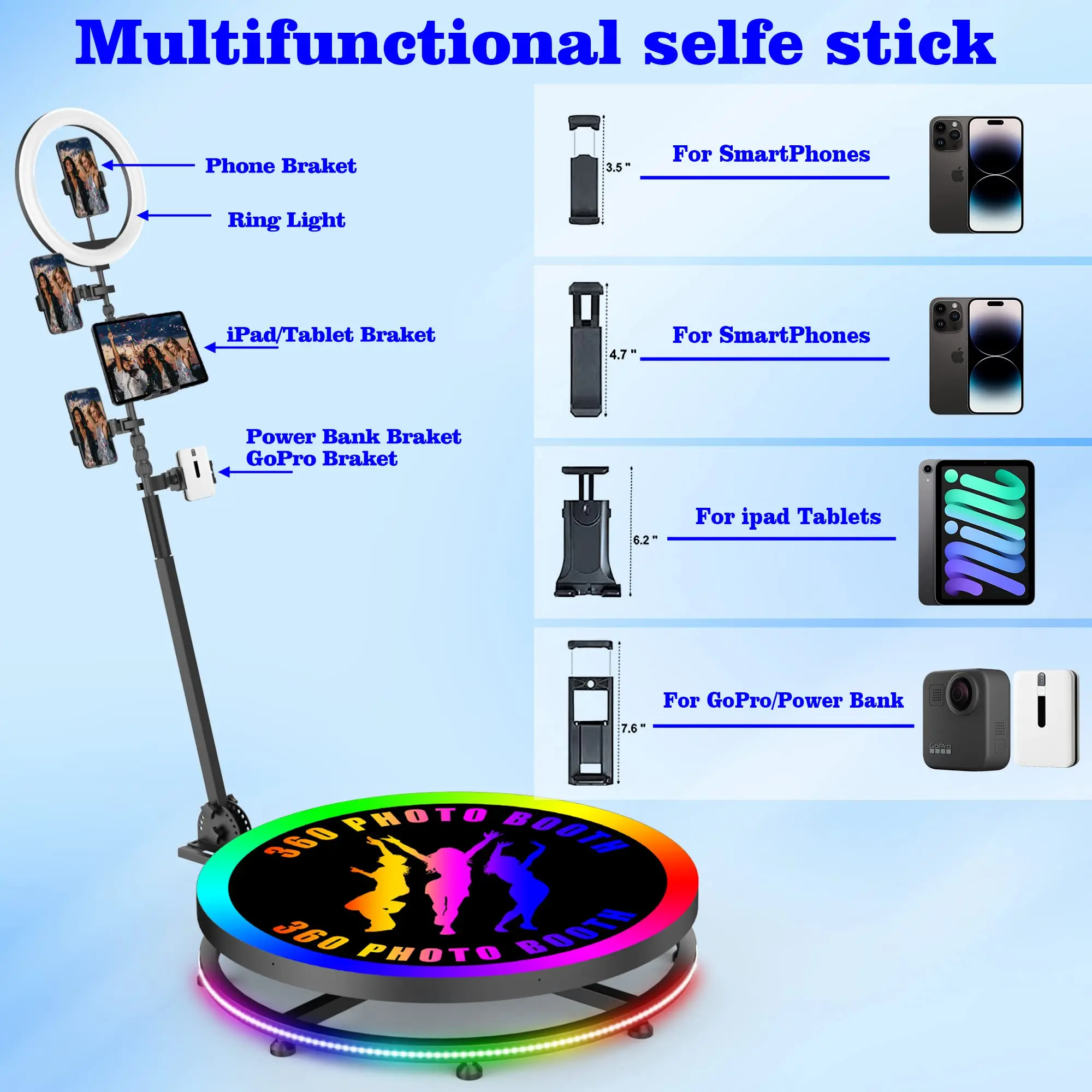2024 Hot Sale Selfie Foto Camera Platform Portable Photobooth 360 Video Booth 360 Photo Booth