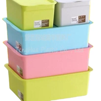 Hot product colorful toy storage plastic box with lid