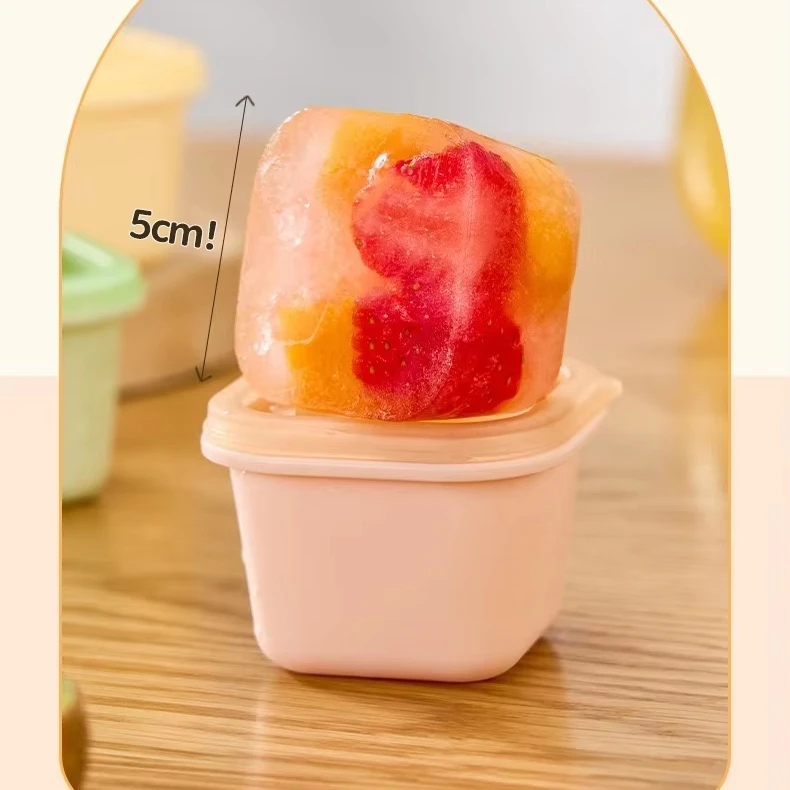 Reusable Silicone Ice Cream Maker Molds Ice Cube Mold Ice Cream Box With Lid DIY Homemade For Kids Adult
