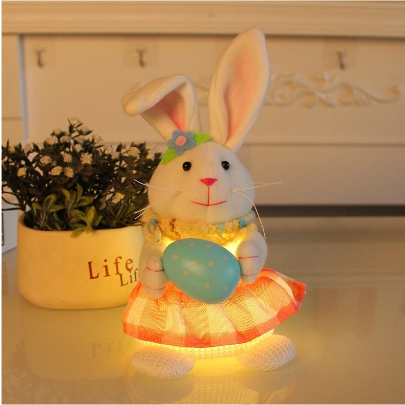 Easter station posture rabbit toy cartoon cute egg radish glowing rabbit table furnishings Easter bunny