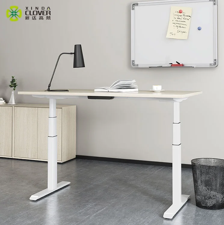 
Ergonomic Height Adjustable Sit Standing Electric Office Desk with Dual Motor 3 Stage Up Lifting Legs 