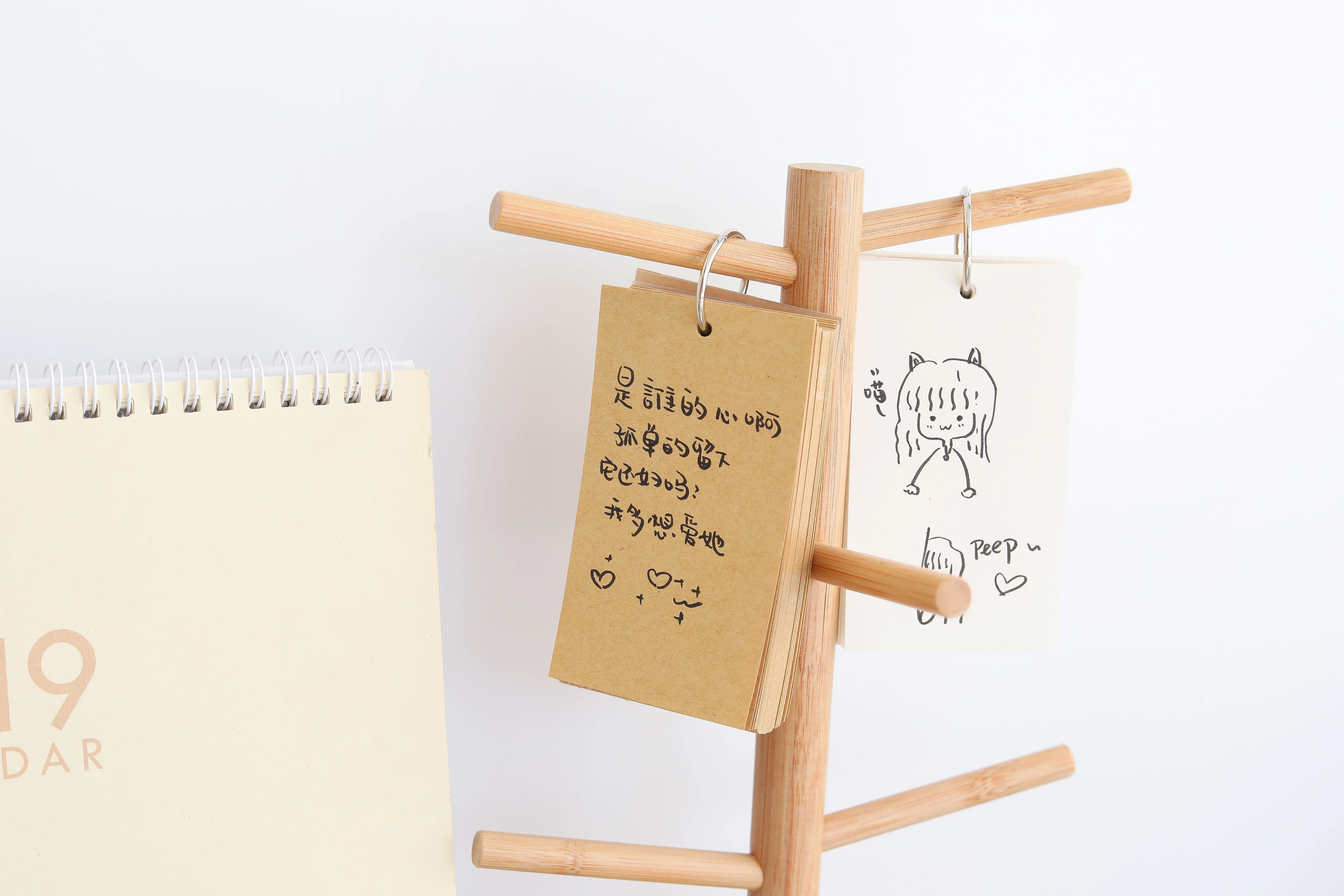Wholesale PP Cover Kraft Paper Loose Leaf Clasp Mini Notebooks Grid Blank Pocket Memo With Metal Ring