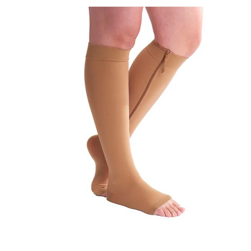 BY-II-0236 womens zip compression socks with zipper