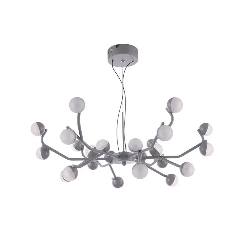 
 Современная светодиодная Люстра 24*3 Вт 4200K, цементно-серого цвета, Подвесная лампа в Китае  