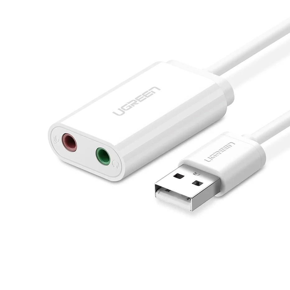 UGREEN USB аудио адаптер внешняя стерео звуковая карта к Aux 3 5 мм конвертер улучшенное качество звука для Вашего
