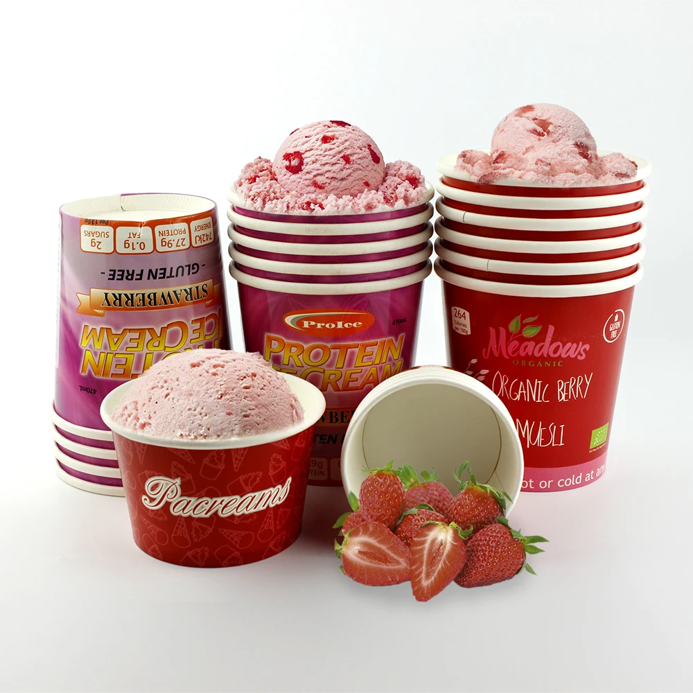 custom print disposable ice cream paper cup factory cheap price paper ice cream cup biodegradable Ice cream paper cup