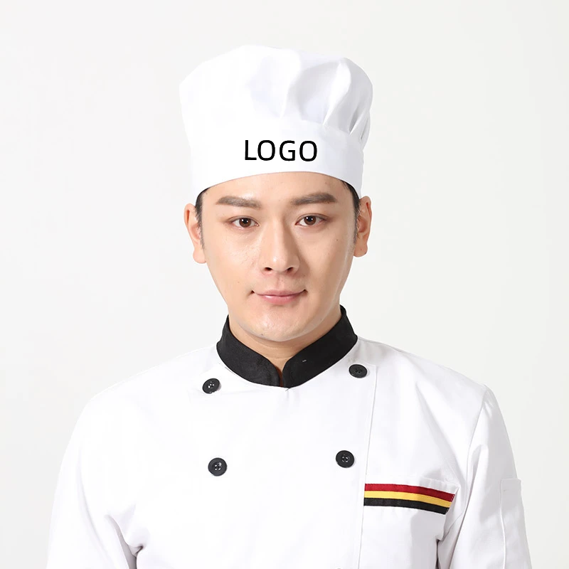 Custom logo chef hat unisex adult mushroom design adjustable kitchen uniform hat for baking party cooking restaurant caps