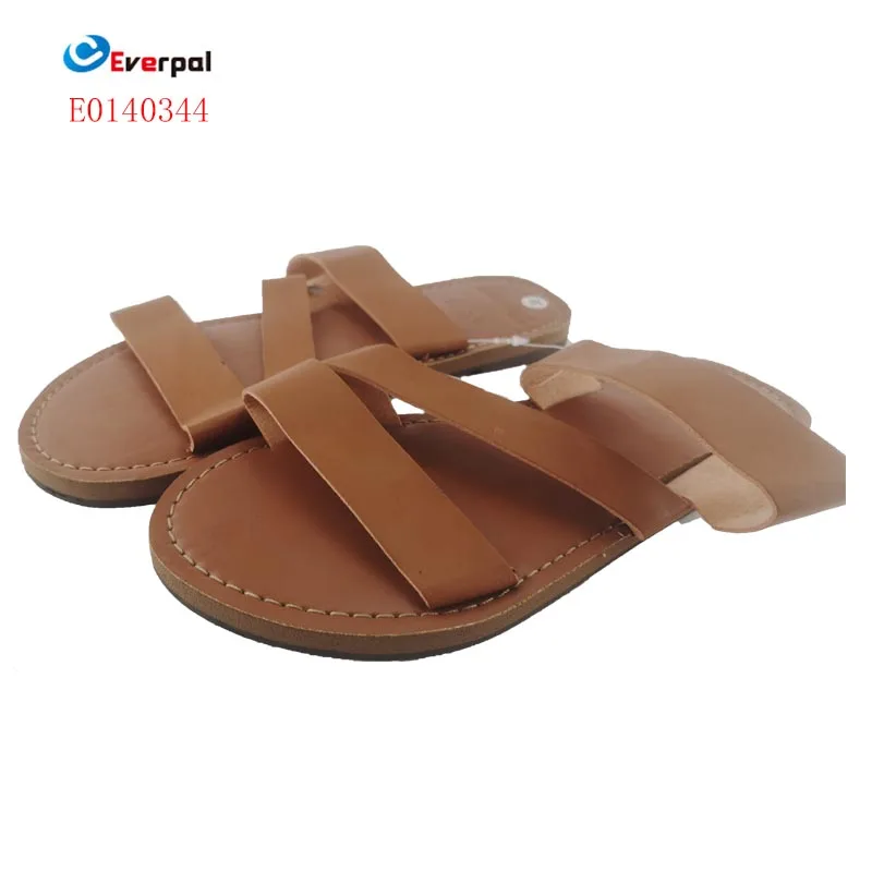 In Stock Ladies High Quality Leather PU Flip Flops Slippers