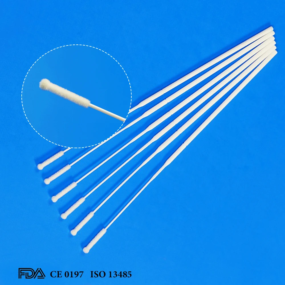 15cm Disposable Medical Sterile Nasal Sampling Collection Nylon Flocking Swab