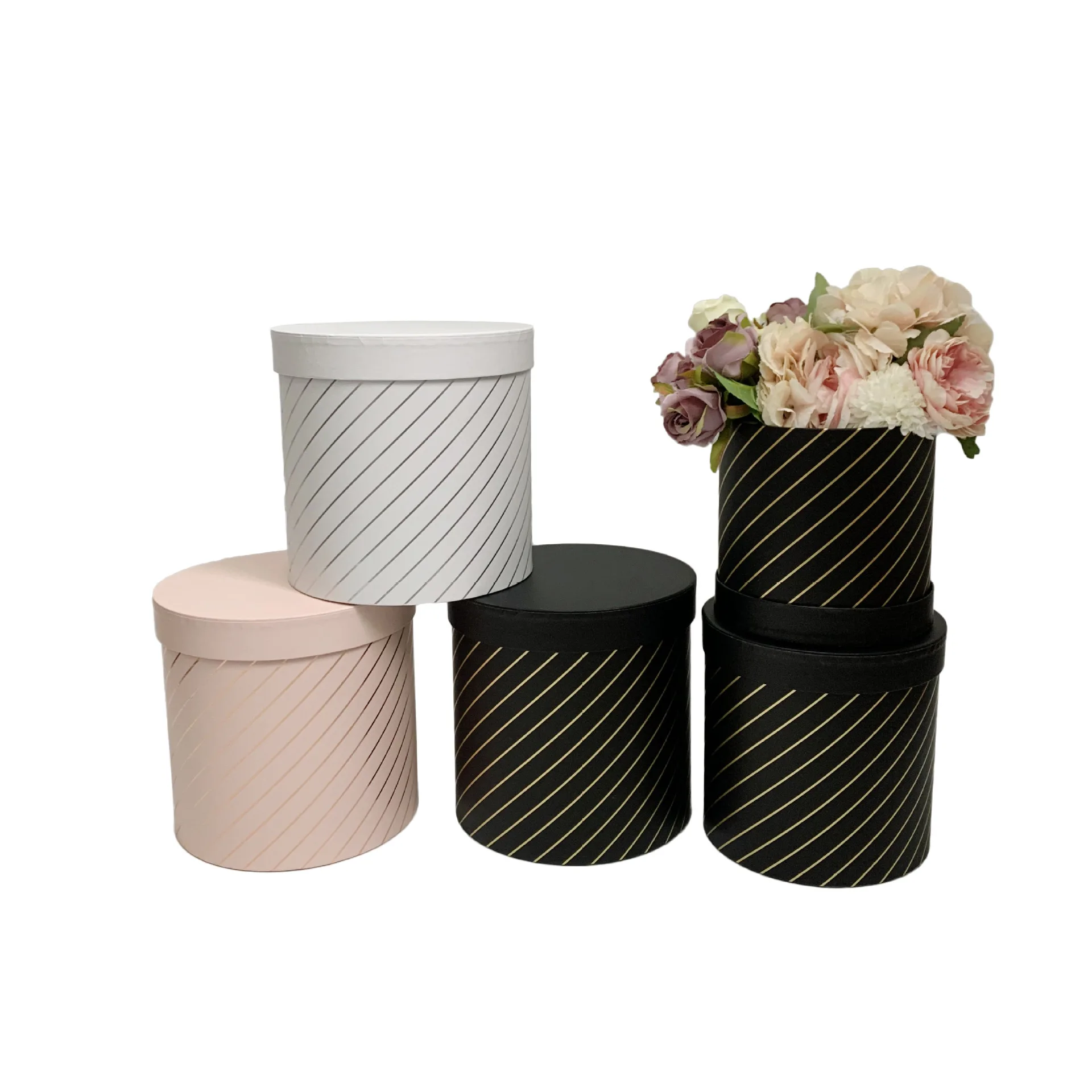 3pcs Love Florist Delivery Gift Mix Round Heart Shaped Flower Paper Box Set