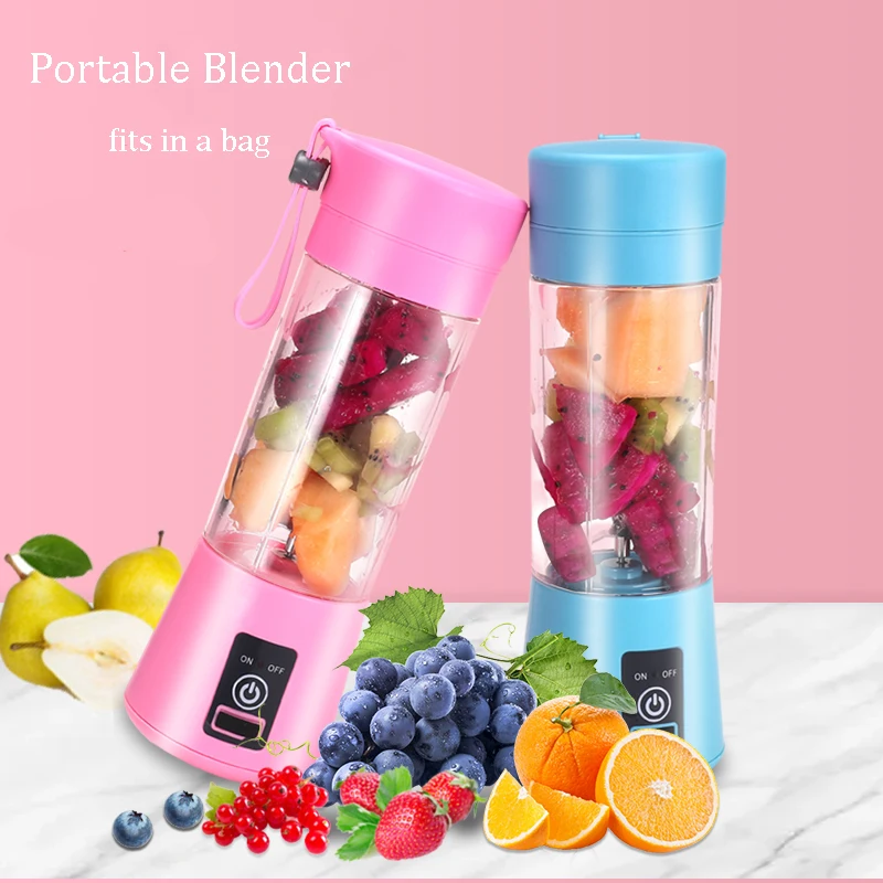 380ml 6 Blades Easy Use Portable blender rechargeable Mini USB electric mixer Smoothie Blender Mixer for kitchen
