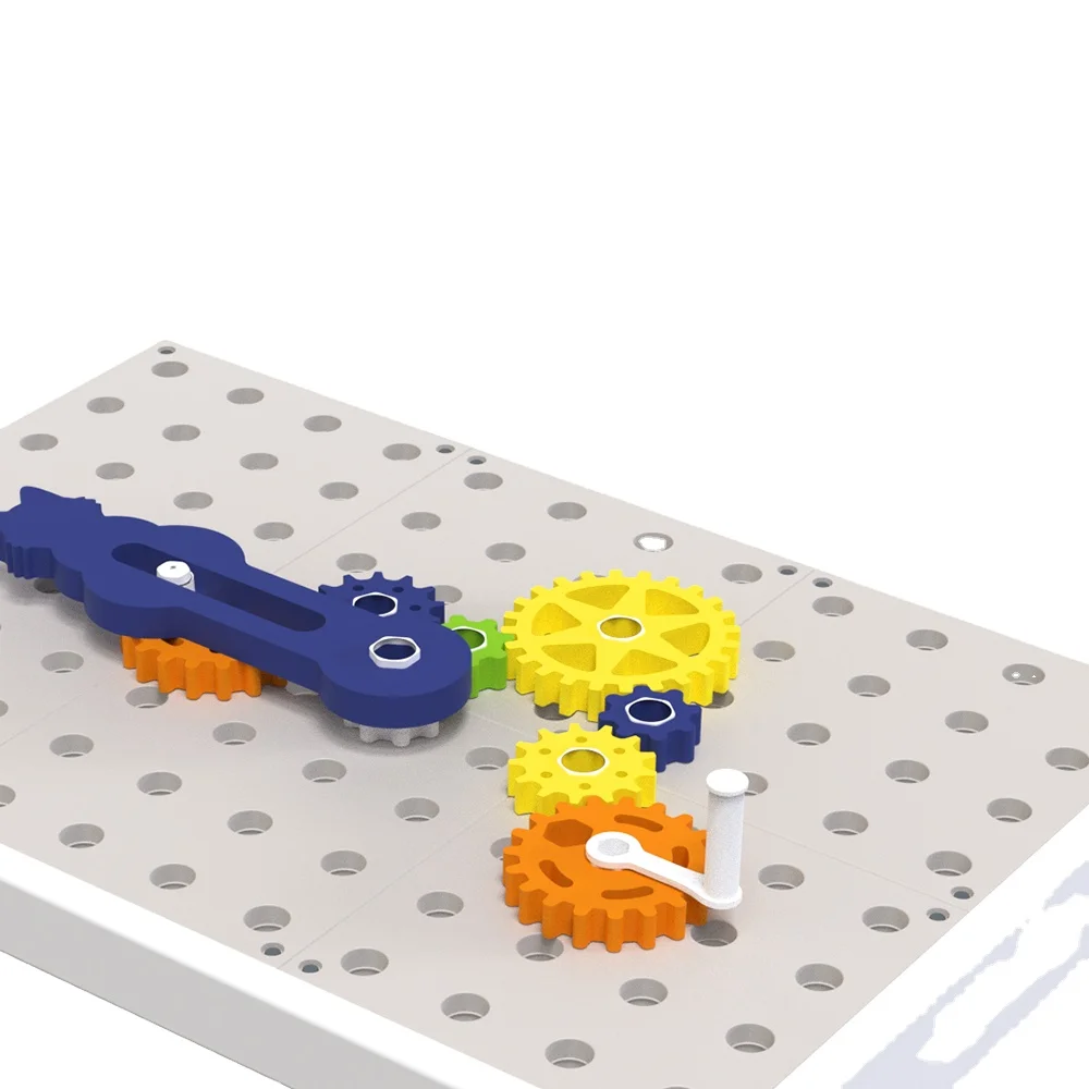 Diy Educational Stem 9pcs Gear Puzzle Building Block Assembly Toy Tool Boxes Rotating Gear Building Block For Kids Toys