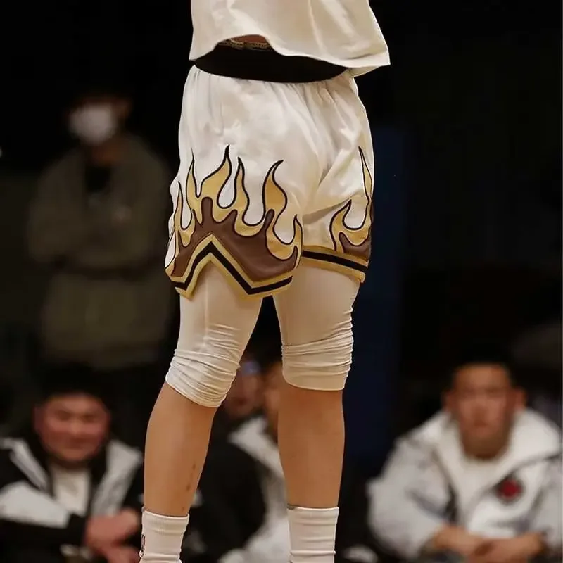 Free design printed basketball pants with zipper pockets quick dry sublimation stitched basketball satin shorts