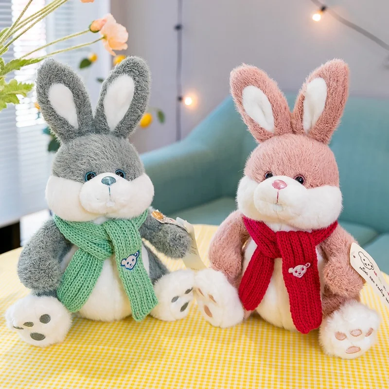 2022  23cm/35cm Children Sleeping Puppets Malt Rabbit Stuffed Plush Toy Doll Cute Cartoon Rabbit Pillow