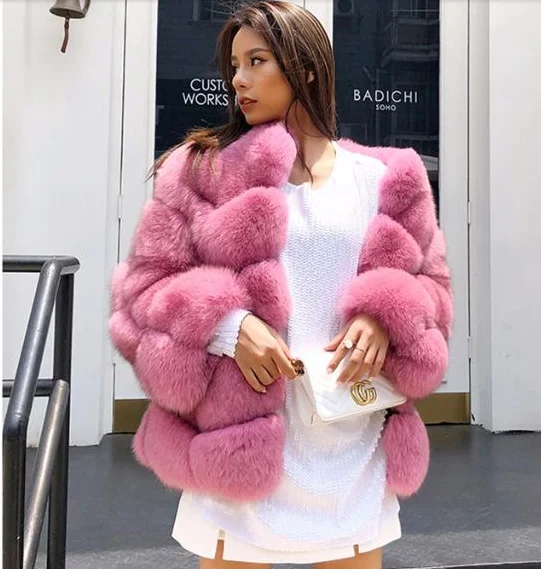 
Large Sizes Elegant Faux Fur Coat Jacket Women New Styles Thick Winter Outerwear Imitation Ladies Fox Fur Jackets Coats 