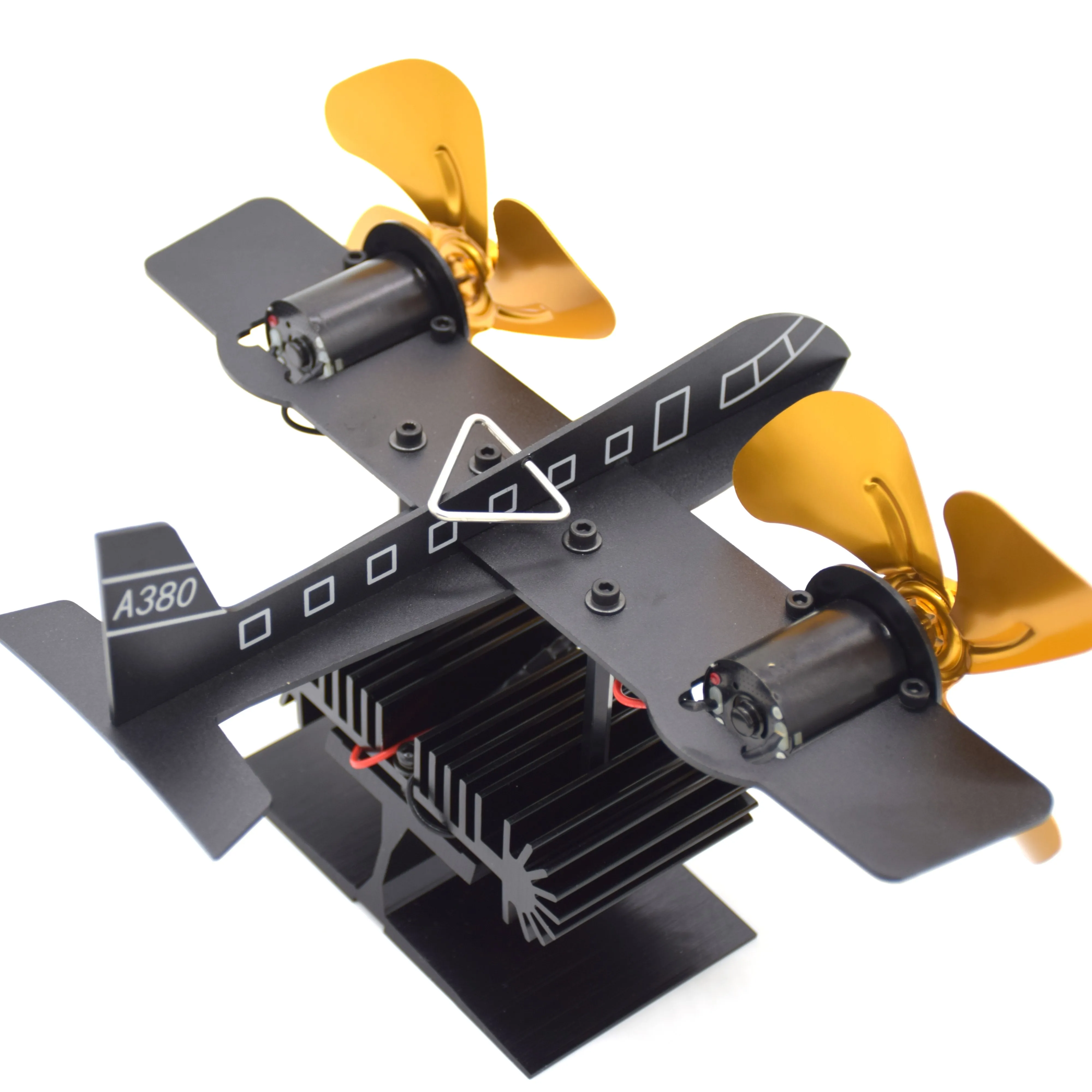 Factory Selling Black 4 Blade Fireplace Fan Portable Heat Powered Air Conditioner Fireplace Flue Exhaust Fan