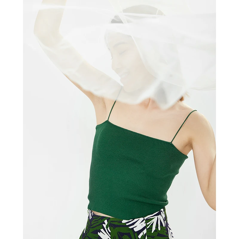 Женский пикантный белый жилет, однотонная майка на бретелях-спагетти, трикотажный бюстье в рубчик, Короткие укороченные Майки для дам