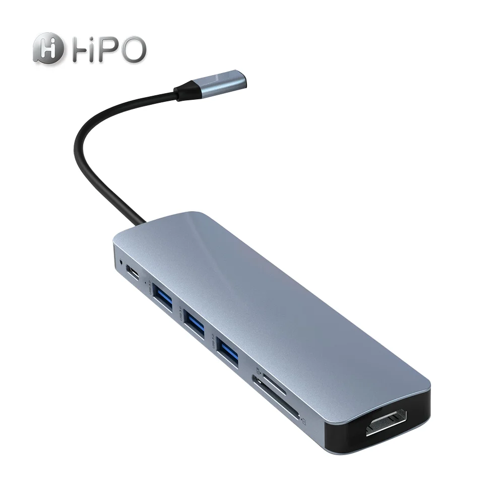 USB C Hub 7 in 1 USB Hub for MacBook Pro Air Docking Station with 4K  USB 3.0 SD TF Card Reader for Dell XPS More Type C Devices