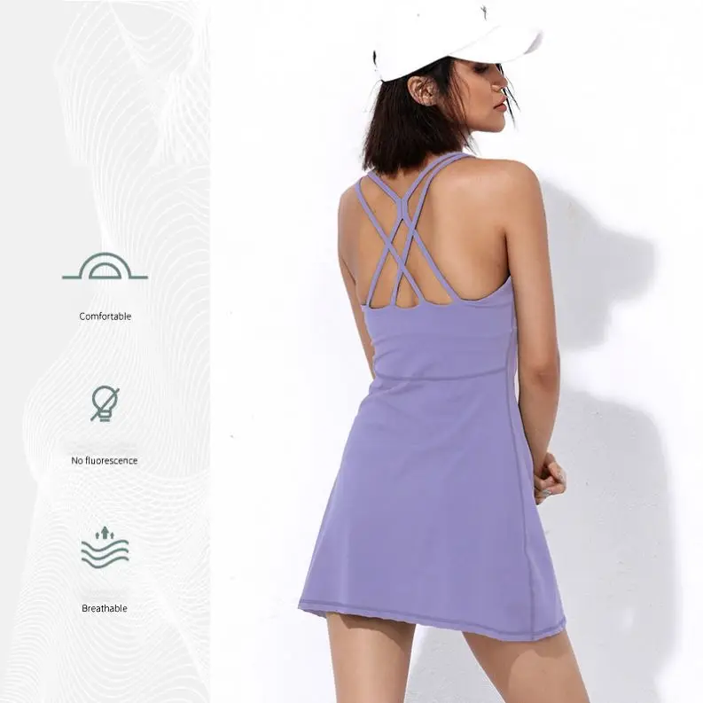 ECBC High quality outdoor golf sports dress Back Waist Pocket tennis pleated dress for women