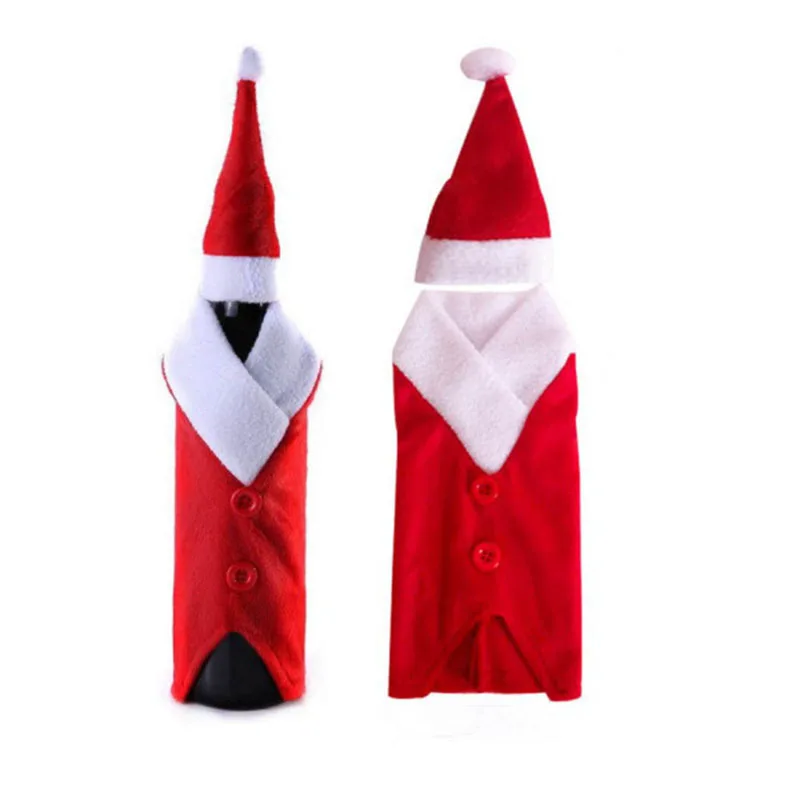 Christmas clothes wine bottle set small hat wine bottle cap Santa Claus champagne wine set Christmas gift bag
